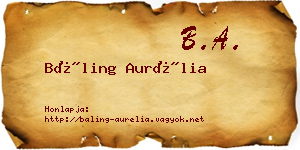 Báling Aurélia névjegykártya